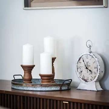 Stonebriar 19.5" Oval Galvanized Tray - Gray & Rustic