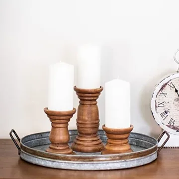 Stonebriar 19.5" Oval Galvanized Tray - Gray & Rustic