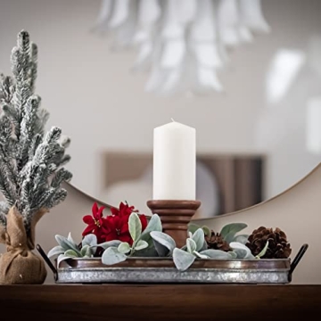 Stonebriar 19.5" Oval Galvanized Tray - Gray & Rustic