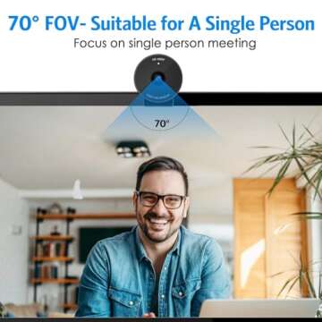 EMEET C950 Webcam for PC, 1080P Webcam with Microphone&Privacy Cover, Auto Light Correction, 70° FOV for Personal Use, Plug&Play Web Cam Protect Data, Perfect for Office Professionals&Remote Workers