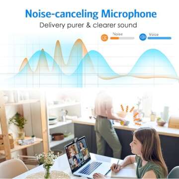 EMEET C950 Webcam for PC, 1080P Webcam with Microphone&Privacy Cover, Auto Light Correction, 70° FOV for Personal Use, Plug&Play Web Cam Protect Data, Perfect for Office Professionals&Remote Workers