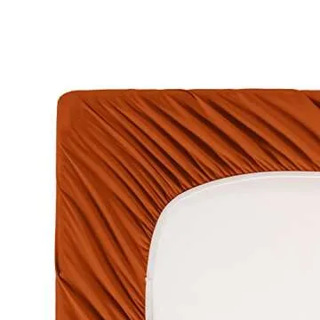 Horbaunal Burnt Orange Queen Size Sheet Set - 6 Piece Luxury 1800 Thread Count Bedding Sheets & Pillowcases - 16 Inch Deep Pocket Microfiber Bedding Set - Soft & Wrinkle Bed Sheets