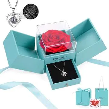 Eternal Rose Valentine Gift Box with Necklace