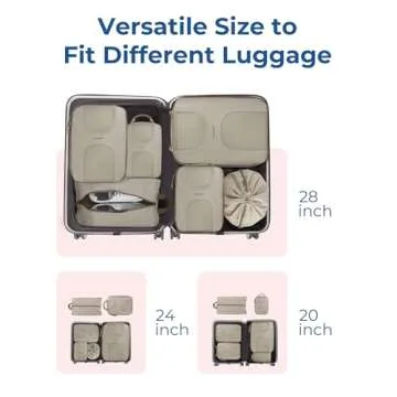 BAGSMART Compression Packing Cubes for Travel, 6 Set Packing Cubes for Suitcases, Lightweight Suitcases Organizers Bag Set & Compression Travel Cubes, Travel Essentials Packing Organizers Camel
