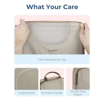 BAGSMART Compression Packing Cubes for Travel, 6 Set Packing Cubes for Suitcases, Lightweight Suitcases Organizers Bag Set & Compression Travel Cubes, Travel Essentials Packing Organizers Camel