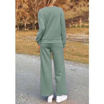 PRETTYGARDEN Women's 2 Piece Outfits Casual Long Sleeve Pullover Tops and Wide Leg Pants Knitted Lou...