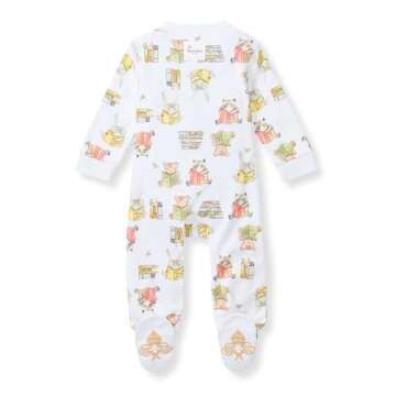 Burt's Bees Baby Boys' Organic Cotton Footed Pajamas - Zip Front Romper for All-Day Comfort
