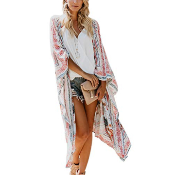 Floral Kimono Cardigan - Versatile Swim Cover-Up for Women