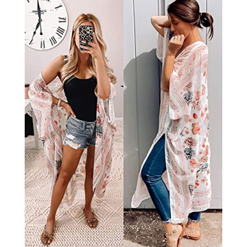 Floral Kimono Cardigan - Versatile Swim Cover-Up for Women