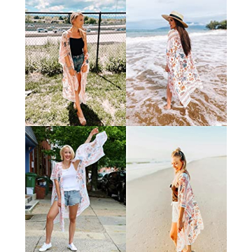 Floral Kimono Cardigan - Versatile Swim Cover-Up for Women
