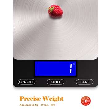 JSK 33lb Rechargeable Digital Food Scale for Cooking