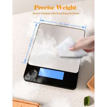 JSK 33lb Rechargeable Digital Food Scale for Cooking