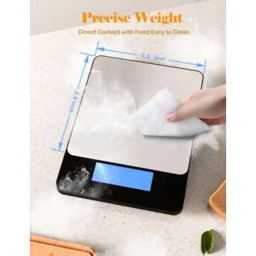 JSK 33lb Rechargeable Digital Food Scale for Cooking