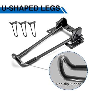 LifCratms 4Pcs Foldable Hairpin Legs, 12.6 Inch Folding Coffee Table Legs, Metal Black Heavy Duty Furniture Legs with Mounting Screws for Nightstand Desk Table Chair DIY Projects