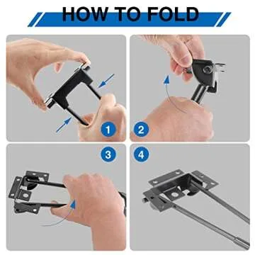 LifCratms 4Pcs Foldable Hairpin Legs, 12.6 Inch Folding Coffee Table Legs, Metal Black Heavy Duty Furniture Legs with Mounting Screws for Nightstand Desk Table Chair DIY Projects