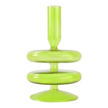 KESYOO Elegant Glass Taper Candle Holder - Versatile Centerpiece for Home Decor