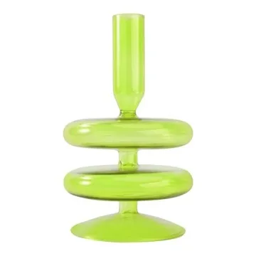 KESYOO Elegant Glass Taper Candle Holder - Versatile Centerpiece for Home Decor