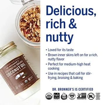 Dr. Bronner's Organic Coconut Oil for Cooking, Baking, and Beauty