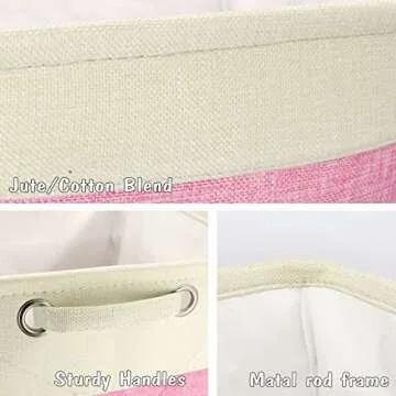 PET ARTIST Collapsible Dog Toy Storage Basket Bin with Personalized Pet's Name - Rectangular Storage Box Chest Organizer for Dog Toys,Dog Clothing,Dog Apparel & Accessories (Pink Big One)