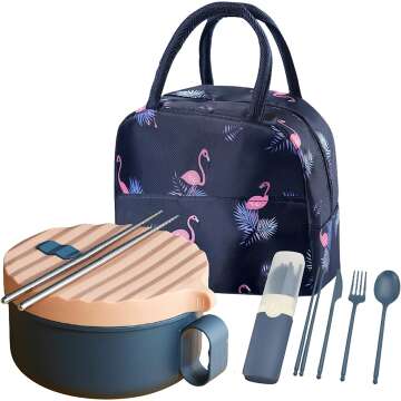 Portable Ramen Bowl & Insulated Bag Set for Meals