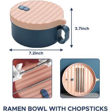 Portable Ramen Bowl & Insulated Bag Set for Meals
