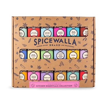 Spicewalla Essential Spices and Seasonings Set 18 Pack Variety | Garlic, Onion, Paprika, Crushed Red...