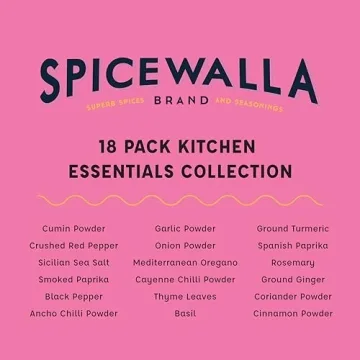 Spicewalla Essential Spices and Seasonings Set 18 Pack Variety | Garlic, Onion, Paprika, Crushed Red Pepper, Oregano, & more| Kitchen Cooking Set for Apartment and Home | House Warming Gift Set