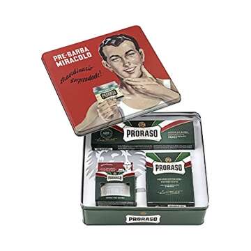 Proraso Shaving Kit for Men | Refreshing and Toning Pre-Shave Cream, Shaving Cream Tube and After Sh...