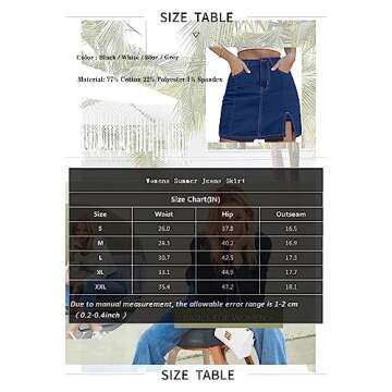 KINGFEN Women's High Waist Black Denim Skorts for Summer