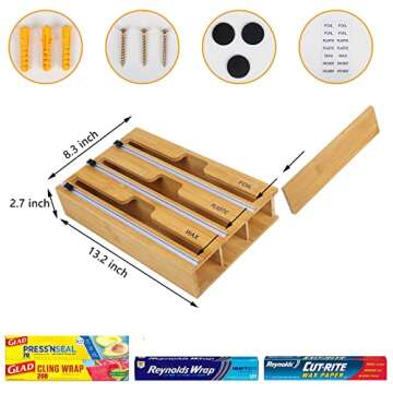 4 in 1 Bamboo Wrap Organizer with Cutter & Labels