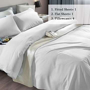 SONORO KATE Bed Sheet Set Super Soft Microfiber 1800 Thread Count Luxury Egyptian Sheets Fit 18-24 I...