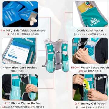 Azarxis Hydration Running Vest Backpack Pack 5L for Women and Men Jogging Trail Race Marathon Cycling Hiking (Black Backpack Only)