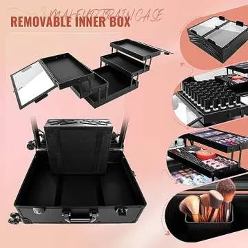 GCCSJ 24" Aluminum Trolley Makeup Train Case