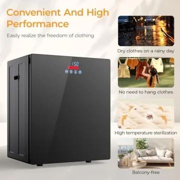 Euhomy Portable Dryer for apartments,Clothes Dryer with 4 Modes,1.5cu.ft Compact Dryer,Load Capacity 5.5lbs,New exterior design,Mirror Black