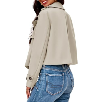 Cicy Bell Women's Cropped Trench Coat - Trendy & Versatile