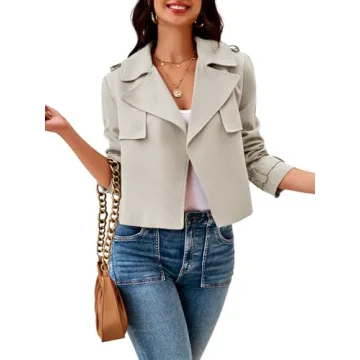 Cicy Bell Women's Cropped Trench Coat - Trendy & Versatile