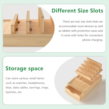 Bamboo Charging Station for 6 Devices - Eco-Friendly