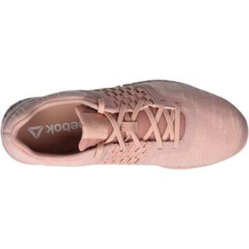 Reebok Women's Print Run DIST Sneaker, Chalk Pink/Porcelain, 8.5 M US