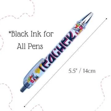 YJ PREMIUMS 10PC Teacher Pen | Fun Cute Funny Cool Best Pens for Teacher Set Pack Teach Love Inspire...