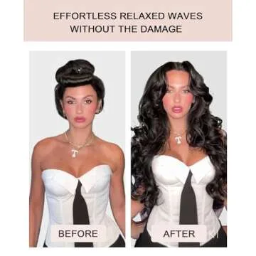 Heatless Overnight Hair Curling Set - Large Silk Brown Rods for Blowout Curls, No Heat Styling Tools with Headband Wrap for Short Hair