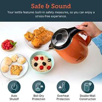 COSORI 1.8 Qt Electric Tea Kettle, Double Wall 304 Stainless Steel BPA Free Hot Water Boiler, Auto Shut-Off and Boil-Dry Protection, Cordless, ETL/CETL Approved