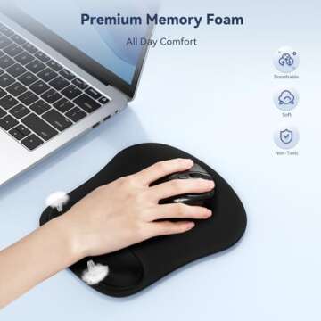 TECKNET Mouse Pad with Wrist Support for Comfort