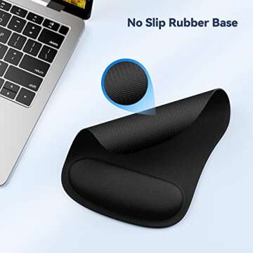 TECKNET Mouse Pad with Wrist Support for Comfort