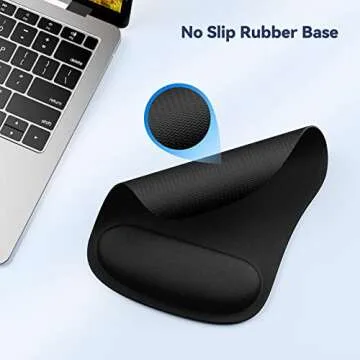 TECKNET Mouse Pad with Wrist Support for Comfort
