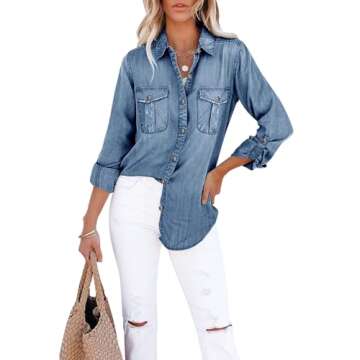 Stylish Runcati Women's Denim Shirt for Casual Wear