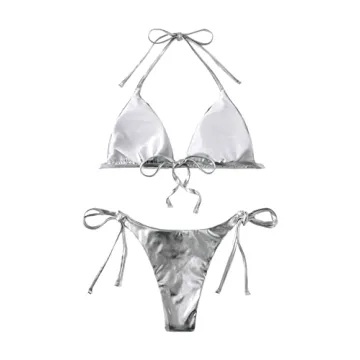 Stylish SweatyRocks Metallic Bikini for Beach Fun