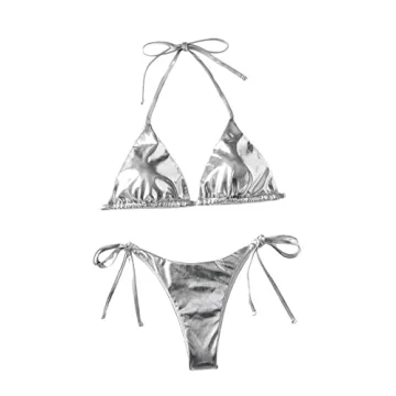 Stylish SweatyRocks Metallic Bikini for Beach Fun