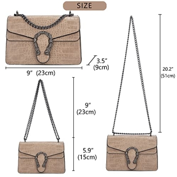 Stylish DEEPMEOW Crocodile Grain Crossbody Bag for Women