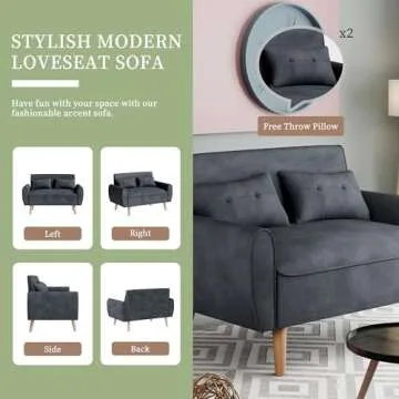 Vongrasig Modern Loveseat - Stylish Small Couch for Any Space