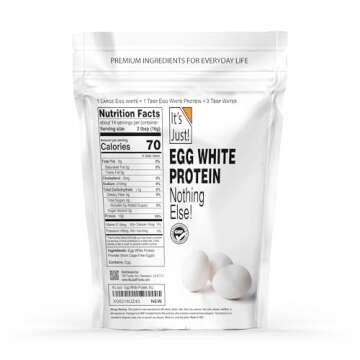 It's Just! - Egg White Protein Powder, Made in USA from Cage-Free Eggs, Dried Egg Whites (Unflavored, 8oz)